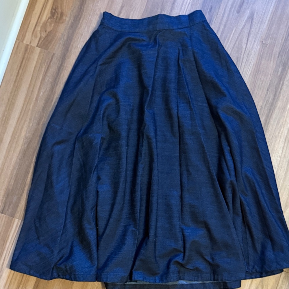 Italian Light Denim A-Line Skirt